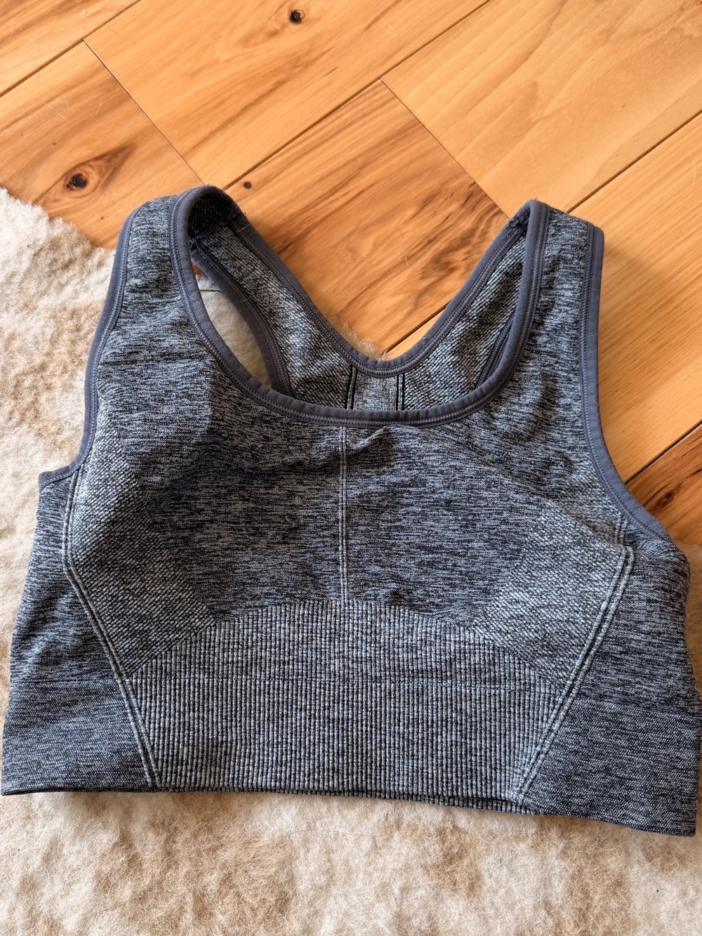 Gray sports bra